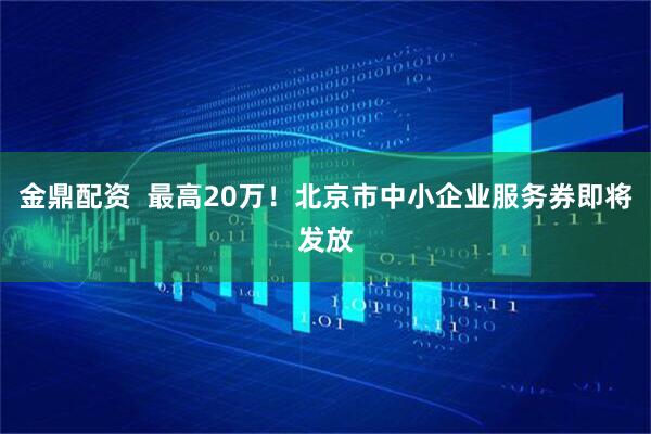 金鼎配资  最高20万！北京市中小企业服务券即将发放