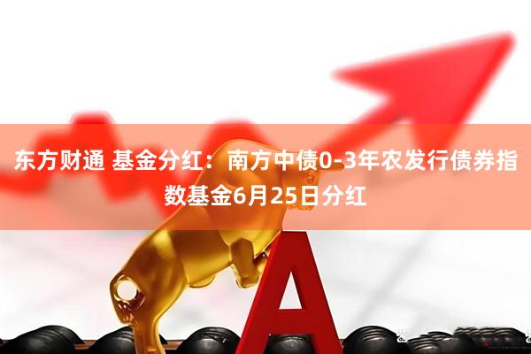 东方财通 基金分红：南方中债0-3年农发行债券指数基金6月25日分红